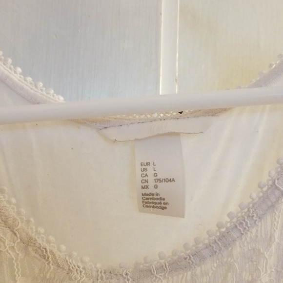 H&M Tank Top, Large, White - Picture 4 of 4